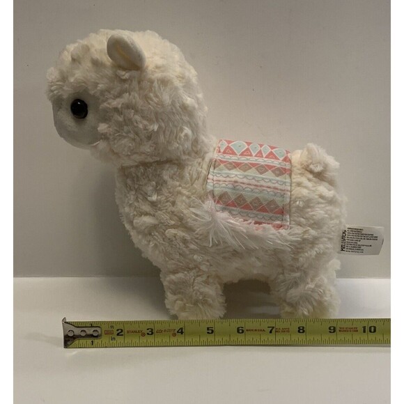Kellytoy White Alpaca Llama Plush Stuffed Animal  Blanket Saddle Fringed READ - Picture 8 of 14